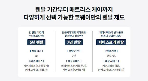 웅진코웨이침대렌탈 사전 체크리스트